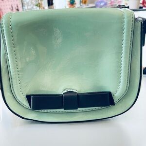 Kate Spade Mint Green Crossbody Bag with Black Bow